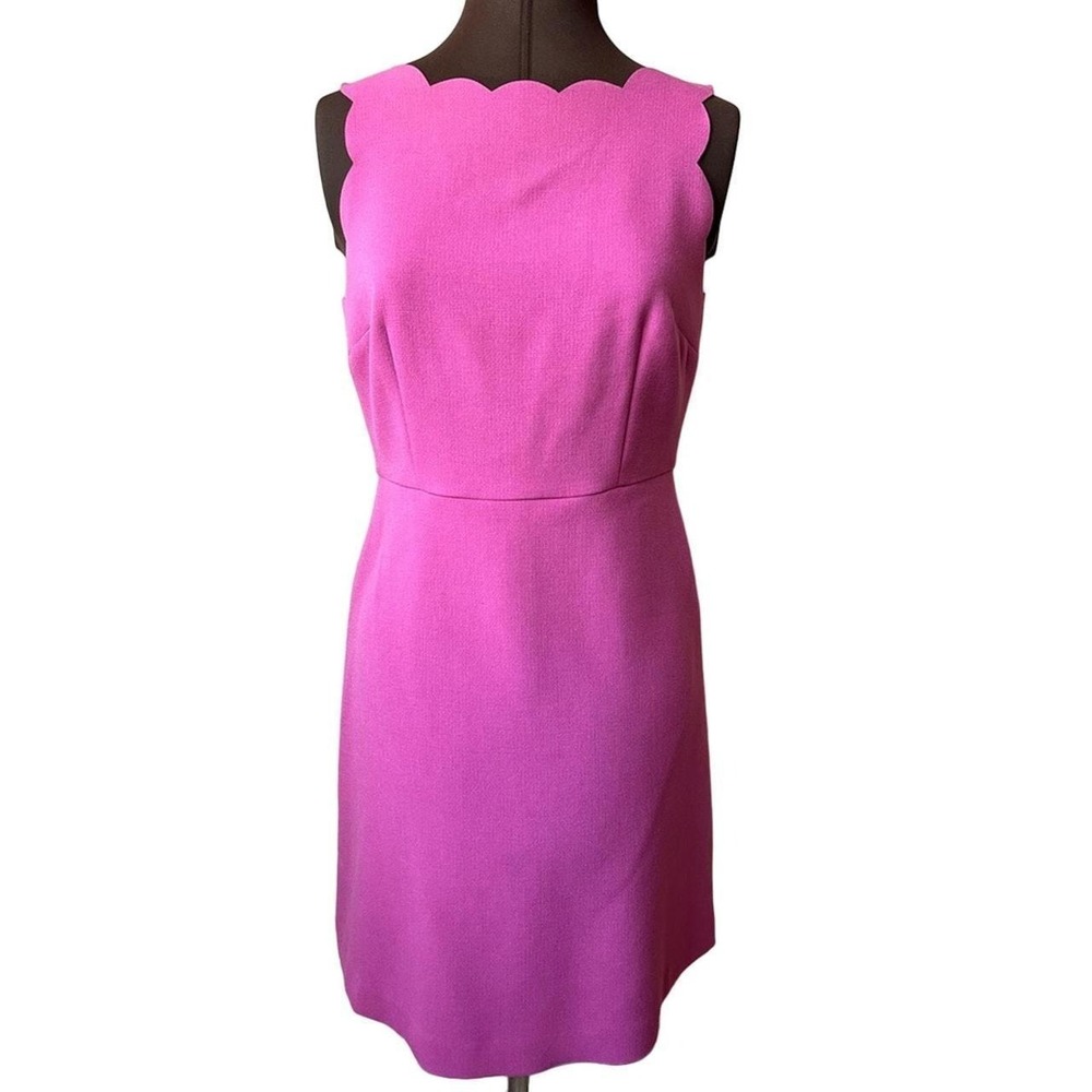 Loft Magenta pink dress‎ boat neck with V in the back Size 8P